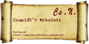 Csaplár Nikolett névjegykártya