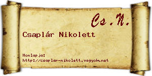 Csaplár Nikolett névjegykártya