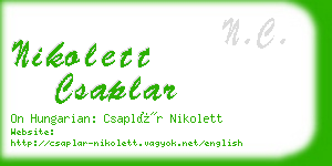 nikolett csaplar business card